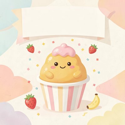 Szablon plakatu — dekoracja sali na Światowy Dzień Budyniu