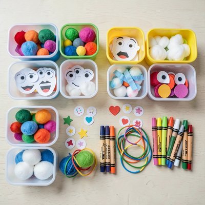 Zestaw gotowych elementów - widok z góry