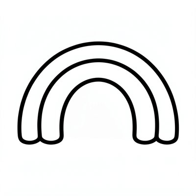 Szablon do kolorowania - prosta tęcza