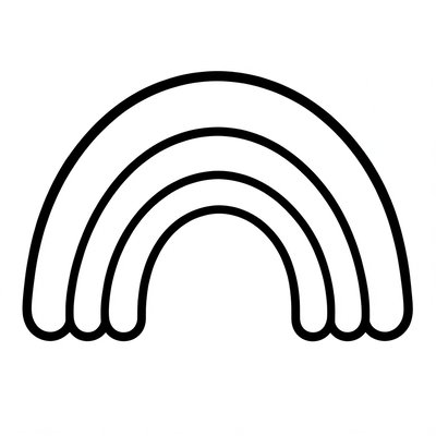 Szablon do kolorowania - prosta tęcza