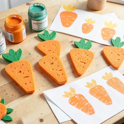 Gąbka marchewka — szablon do odbijania farbą