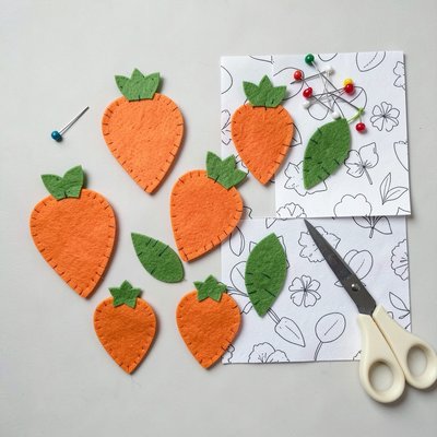 Szablon filcowych marchewek