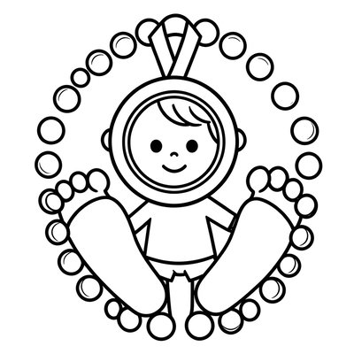 Kolorowanka — Medal i ślady stóp