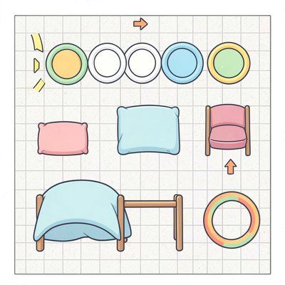 Szablon mini toru przeszkód — widok z góry