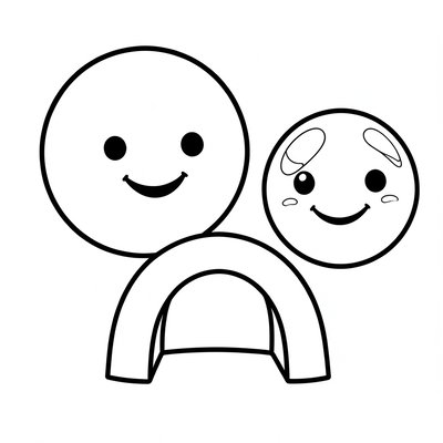 Kolorowanka: piłka, tunel, bańka