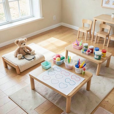 Aranżacja sali — przygotowane stacje