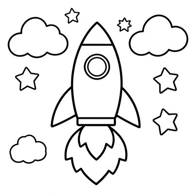 Kolorowanka: prosta rakieta