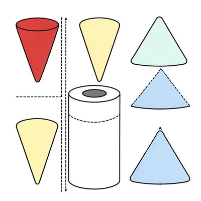 Szablon do wycięcia: stożek i płetwy (rozmiar na rolkę)
