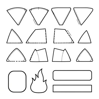 Szablony do wycięcia: stożki, skrzydła, płetwy