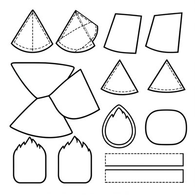 Szablony do wycięcia: stożki, skrzydła, płetwy