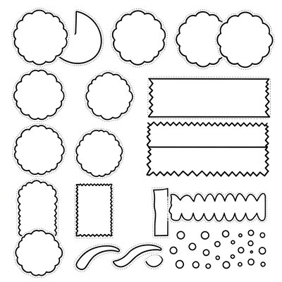 Szablon papilotek i elementów do wycinania
