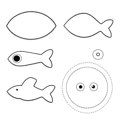 Szablon — elementy delfina do wycięcia