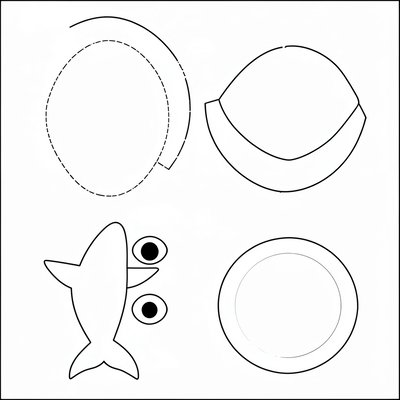 Szablon — elementy delfina do wycięcia