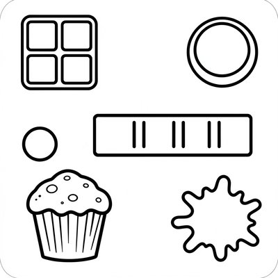 Kolorowanka: Czekoladowe kształty