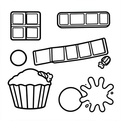 Kolorowanka: Czekoladowe kształty