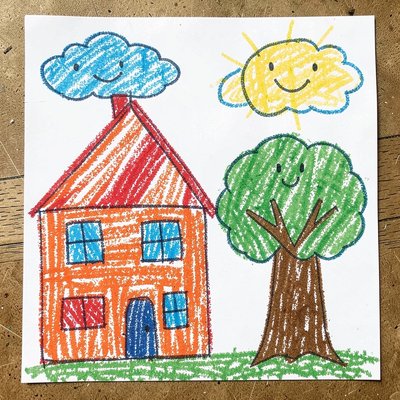 Strona rysunkowa kredkami