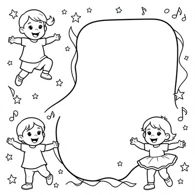Karta pracy — kolorowanka: tańczące postacie