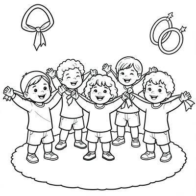 Kolorowanka: Tańczące chusty