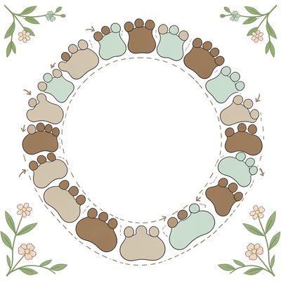 Szablon trasy spaceru konika (naklejki na podłogę)