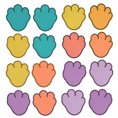 Szablon kopyt — duże odciski do stawiania na podłodze