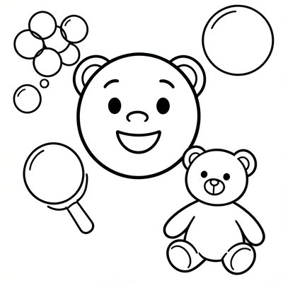 Kolorowanka: Uśmiech i bańki