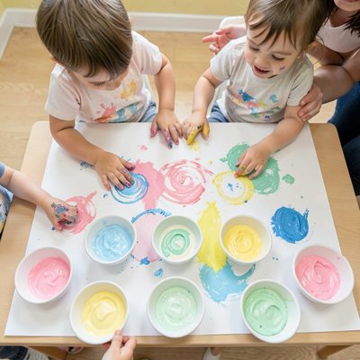 Stacja: Kolorowa malowanka palcami