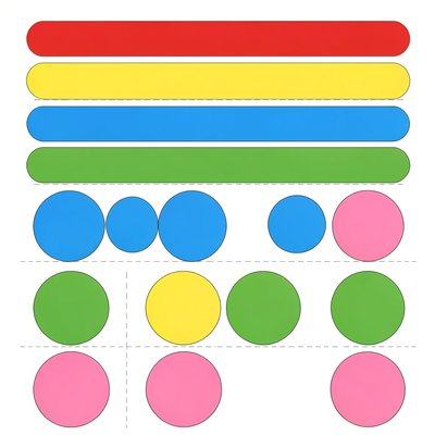 Szablon do druku — duże paski i kółka