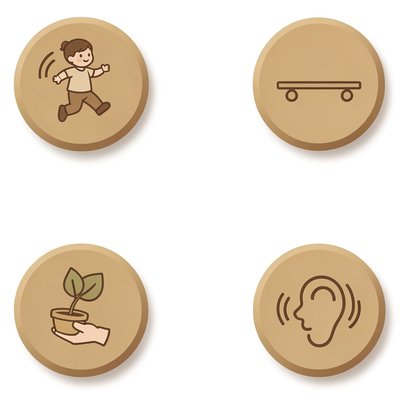 Ikony aktywności — symbole do planszy