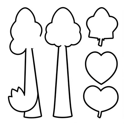 Kolorowanka — proste drzewa i liście