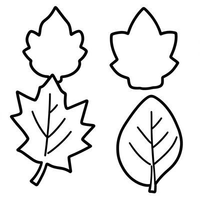 Kolorowanka — proste kontury liści