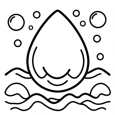Kolorowanka: kontury kropli i fal