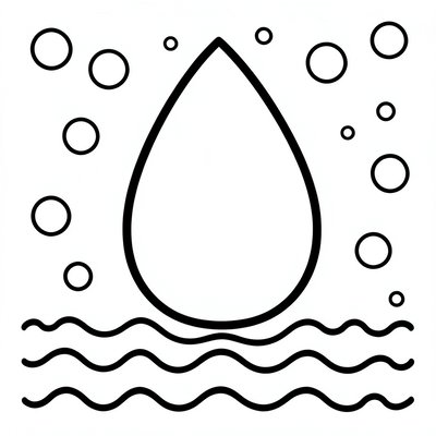 Kolorowanka: kontury kropli i fal