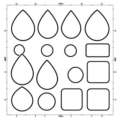 Szablony do wycięcia: gąbki — krople i kółka