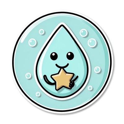 Naklejka/pieczątka uczestnictwa — kropla z gwiazdką