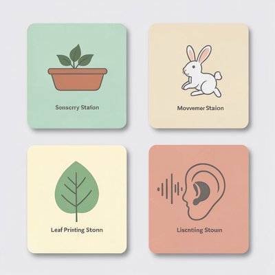 Szablony stacji — karty z ikonami do oznaczenia stacji