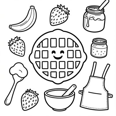 Kolorowanka: Gofry i dodatki