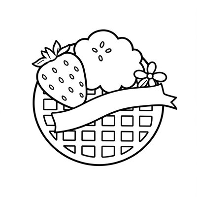 Kolorowanka — gofr z dodatkami (linie grube)