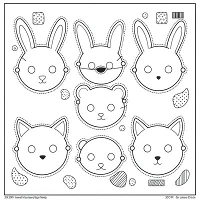 Szablony papierowych masek (print)