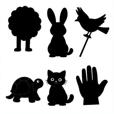 Sylwety do teatru cieni — zwierzątka (szablon)