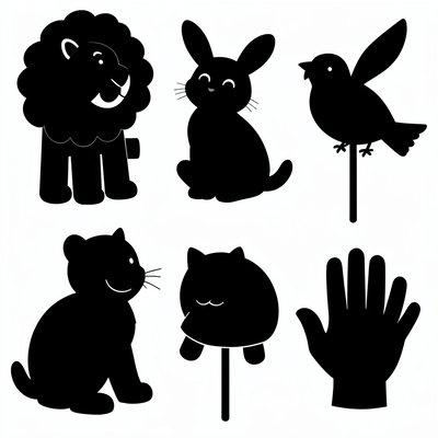 Sylwety do teatru cieni — zwierzątka (szablon)