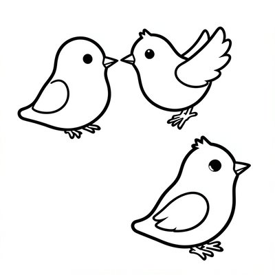 Kolorowanka — proste sylwetki ptaków