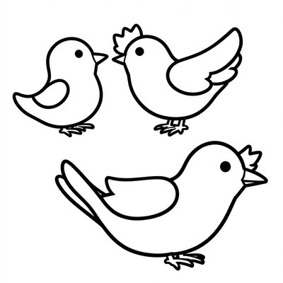 Kolorowanka — proste sylwetki ptaków