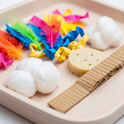 Zdjęcie tekstur do zabawy sensorycznej