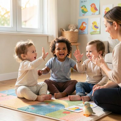 Powitanie w kole — maluszki i opiekun