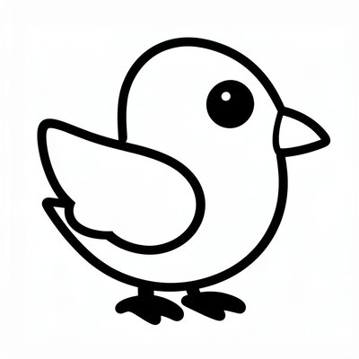 Prosta kolorowanka ptaszek — kontur dla maluszków