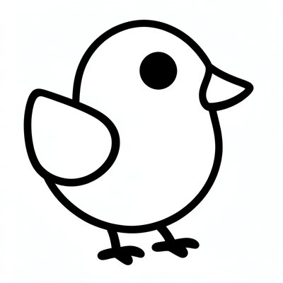 Prosta kolorowanka ptaszek — kontur dla maluszków