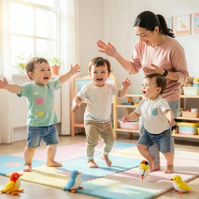 Ruchy ptaków — dzieci naśladują ptaki