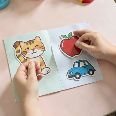 Strona "Co widzę?" — przykładowa karta z naklejkami