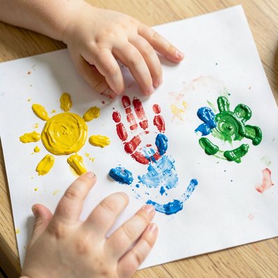 Strona z odbiciami palców / prosta farbka palcowa