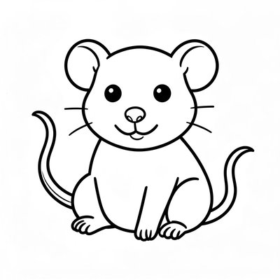 Kolorowanka — kontur małego szczurka